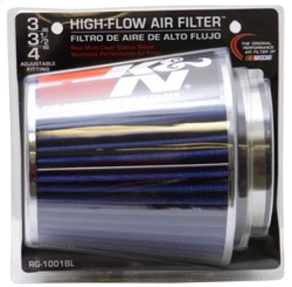 K&N Universal Air Filter | Round Tapered, 4in Flange, 5.5in Tall | RG-1001BL