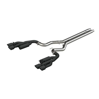 MBRP 2018-2023 Ford Mustang GT 5.0 3in Cat Back Quad Tip Race Version - Black | S7207BLK