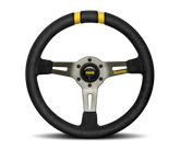 Momo MODDRIFT Steering Wheel 330 mm - Black Suede/Anthracite Spokes/2 Stripes