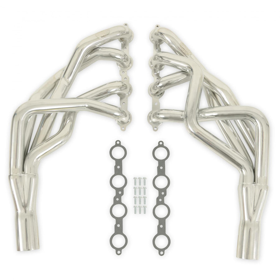 Long Tube Headers Ceramic Coated GM 1St Gen F & X-Body W, LS Motor Tube Size 1 7, 8 Collector Size 3 Inch Port Shape: Round Hooker BlackHeart