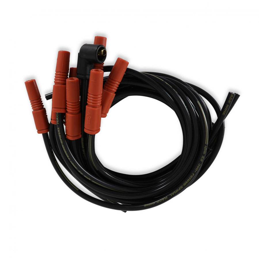 Spark Plug Wire Set 8.8Mm-300+ Ferro-Spiral Race Universal- Vari-Angle Boots 7040 300+ Race Wire Universal Spark Plug Wire Sets Have A Spiral Core And Black Silicone Jacket ACCEL