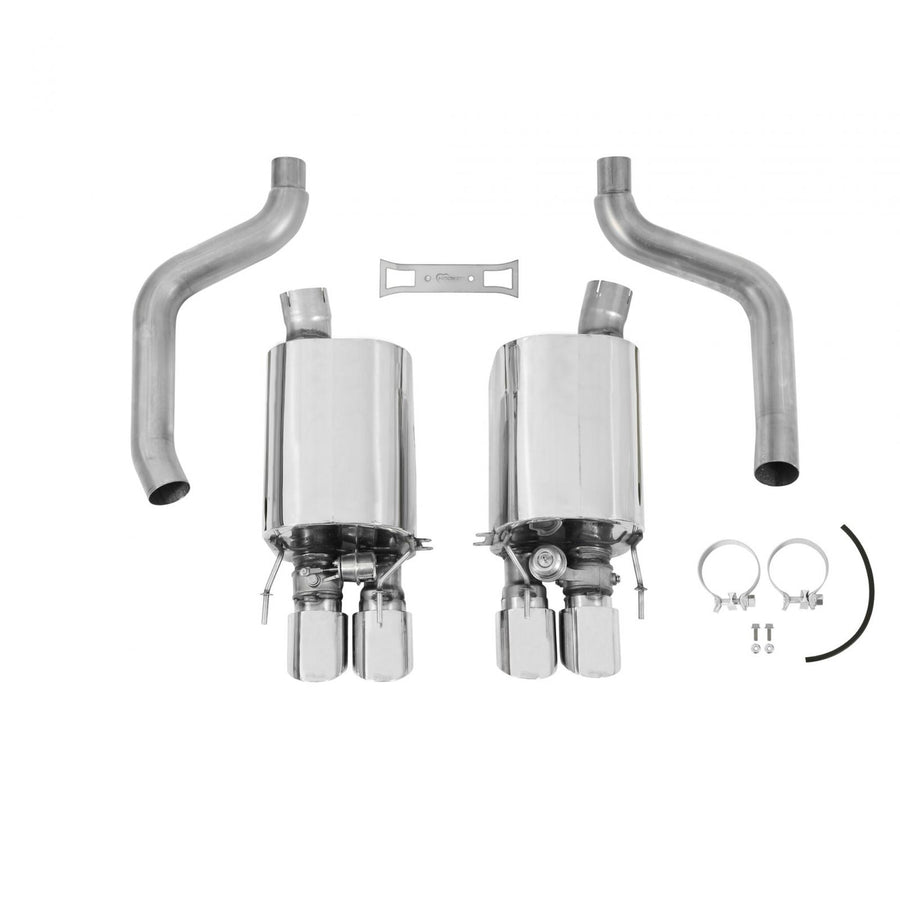 Axle-Back Exhaust System Fits 2005-2008 C6 Corvette, 304 Stainless Steel Axle-Back, 3-Inch Exhaust W, Dual Mode (Npp) Muffler Hooker BlackHeart