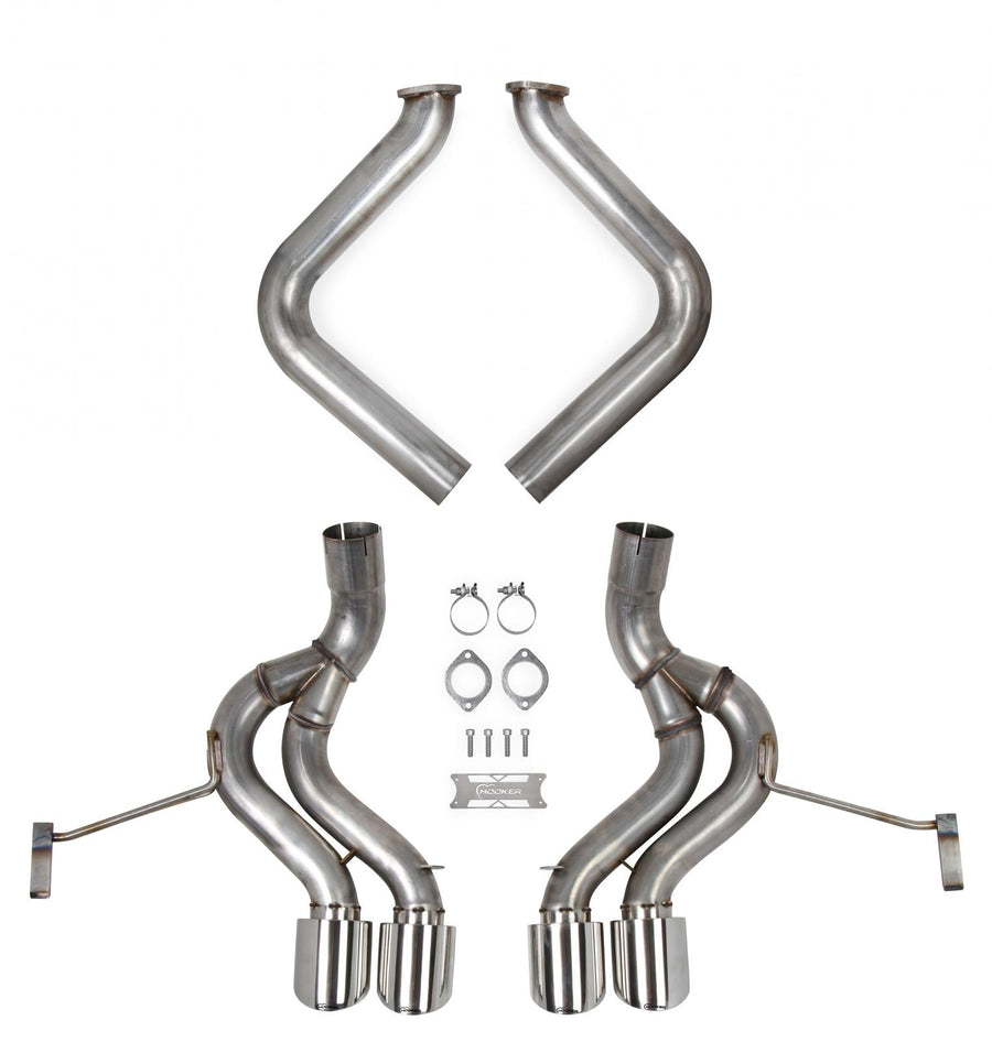 Axle-Back Exhaust System 1997-2004 C5 Corvette 5.7L 304 Stainless Steel 3 Inch Axle-Back Exhaust System Without Mufflers Hooker BlackHeart