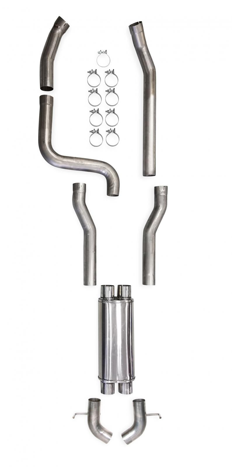 LS Swap Cat-Back Exhaust System With Turn Downs 1994-2004 GM S-10, Sonoma 2WD LS Swap Cat-Back Exhaust System, Dual 3 Inch In, Dual 3 Inch Out W, Turndowns 409Ss Natural Finish Aggressive To Moderate Sound Hooker BlackHeart