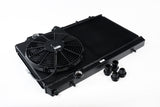 CSF Cooling - Racing & High Performance Division Mitsubishi Evo 4/5/6/7/8/9 Full Size Slim Radiator w/ 12in SPAL Fan - Black 7075B