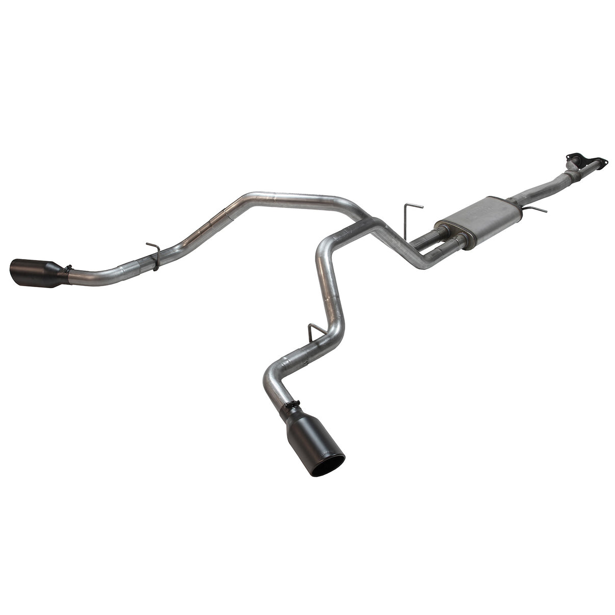 Flow Fx Cat-Back Exhaust System Fits 1996-1999 Chevrolet/Gmc 1500 5.7L Extended Cab/Short Bed With Dual Cats, Flow Fx Cat-Back Dual Exit Exhaust, 3.0 Inch To 2.5 Inch 409 Stainless Steel, Black Tips Flowmaster