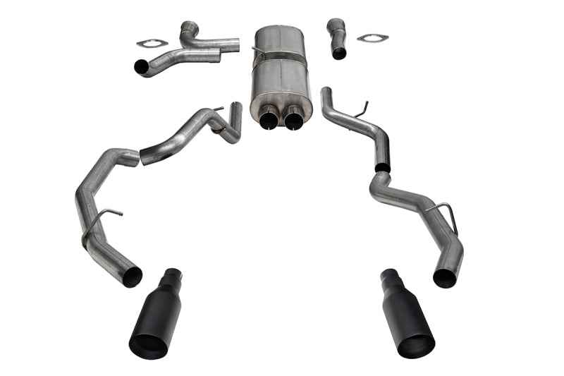 Corsa 25-26 RAM 1500 RHO Crew Cab 3.0L Turbo Cat-Back Dual Rear Exit w/ 5in Single Black Pro Series