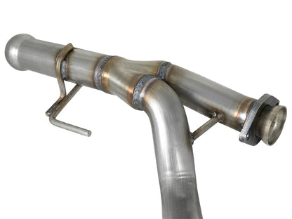 aFe Power Twisted Steel Y-Pipe 2-1/4in 409 Stainless Steel Exhaust System 2018 Jeep Wrangler (JL) V6-3.6L | 48-48026