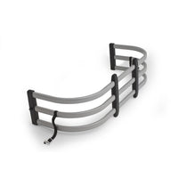 Silver BedXtender HD Tailgate Bed Extender Max Truck Bed Extender 19-26 Silverado/Sierra 1500 22 Silverado LTD/Sierra Limited 20-26 Silverado/Sierra 2500/3500 Excl models with Multipro Tailgate Standard Bed AMP Research