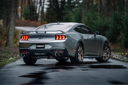 MBRP 2024+ Ford Mustang 5.0L Blk Alum. SS 3in Cat-Back Exhaust w/ Quad Blk Tips (Valve Delete) | S7282BLK