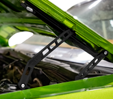 CVF Racing Stealth Black billet hood hinges for 1973 to 1977 Chevrolet Monte Carlo, part B-HOOD-HINGE-KIT-77MC