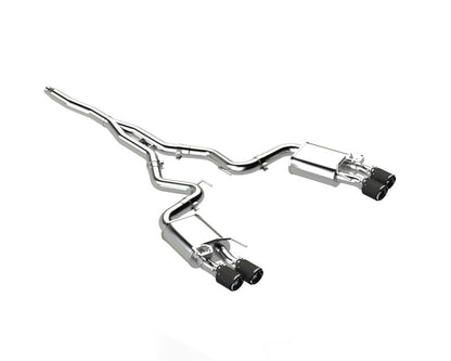 MBRP 2019-2023 Ford Mustang 2.3L Ecoboost 3in Cat-Back Exhaust w/ Quad Carbon Fiber SS Tips - T304 | S72233CF