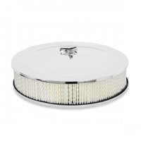 Air Cleaner 14 Inch Chrome Demon Branded 14 Inch Chrome Air Filter With Paper Filter Element Demon Fuel Systems