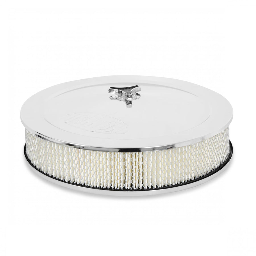 Air Cleaner 14 Inch Chrome Demon Branded 14 Inch Chrome Air Filter With Paper Filter Element Demon Fuel Systems