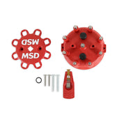 Replacement Cap And Rotor For Pro Mag, Red Replacement Pro Cap Red, 3 Terminal To Terminal Diameter MSD Ignition