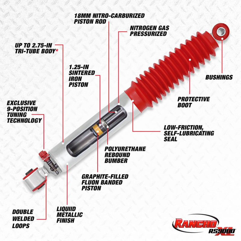 Rancho 80-93 Ford Bronco Front RS9000XL Shock