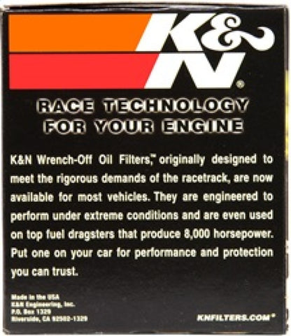 K&N Oil Filter | 3/4 In. - 16UNF-2B Thread | HP-2004