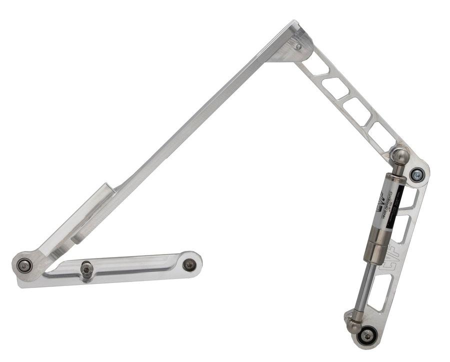 CVF Racing Polished or C3 Ceramic Clear Coat billet hood hinges for 1982 to 1986 Pontiac Bonneville, part HOOD-HINGE-KIT-86BON-SS
