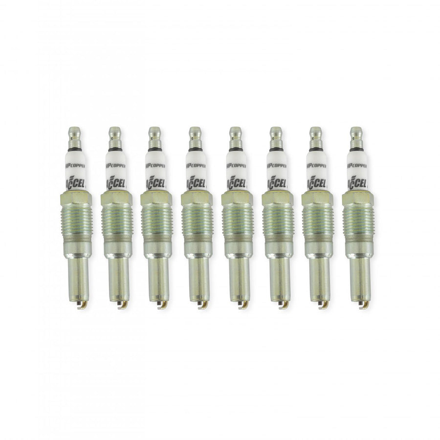 Ignition Upgrade Kit- 2004-2008 Ford 4.6L/5.4L/6.8L 3-Valve, Yellow 8-Pack Includes 8-Pack Of Hp Copper Spark Plugs (P/N 8160) & 8-Pack Of Ignition Coil (P/N 140033-8) ACCEL