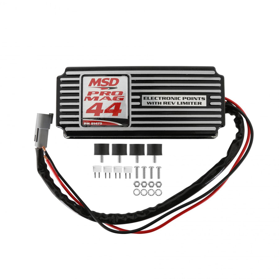 MSD Pro Mag 44 Amp Electronic Points Box Black The Electronic Points Box With Rev Limiter Is Responsible For Controlling The Pro-Mag 44 Energy MSD Ignition
