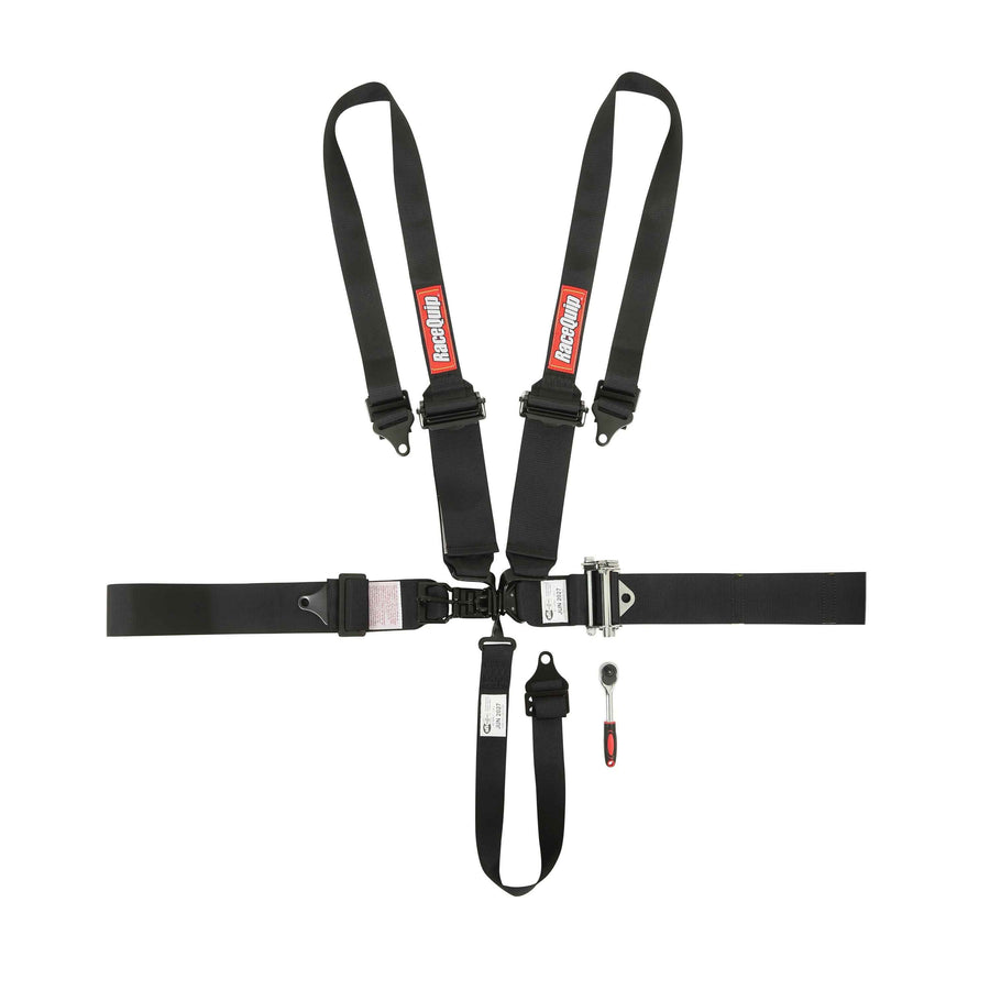 RaceQuip 5 Point Harness - Small Buckle Ratcheting Latch & Link - HNR shoulders 815005RQP