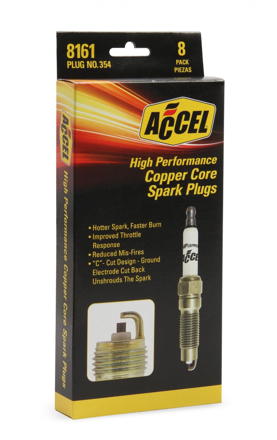 Hp Copper Spark Plug Ford 2008-2014 3-Valve 4.6L & 5.4L Eng Stock Heat Range 8 Pack Of Pn 354 ACCEL