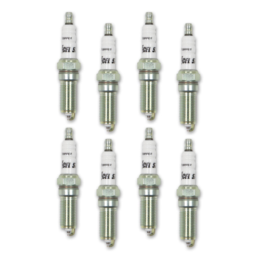 Hp Copper Spark Plug Ford Coyote 5.0L, And 6.2L V8 Engines, One Heat Range Colder, 8-Pack Of Pn 579C1 ACCEL