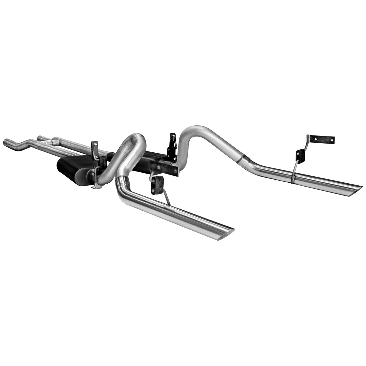 American Thunder Crossmember-Back Exhaust System Fits 1964-1966 Mustang, 2.50-Inch Stainless Steel System Aggressive To Moderate Sound Flowmaster
