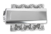 Low-Profile Sheet Metal Fabricated Intake Manifold GM Ls1/Ls2/Ls6 Hi-Ram 92Mm Throttle Body Opening + Fuel Rail Kit Silver With Logo Low Profile Mounting Provision For Map Sensor On Rear Of Intake Plenum Use GM #12592525 Sniper EFI