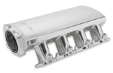 Hi-Ram Low Profile Sheet Metal Fabricated Intake Manifold Ls3/L92 92Mm Throttle Body Opening + Fuel Rail Kit Silver With Logo Low Profile Mounting Provision For Map Sensor On Rear Of Intake Plenum Use GM 12592525 Or Equivalent Sniper EFI