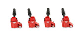 MSD Ignition Coil Blaster Series GM 4-Cyl Engines Red 4-Pack 2013-Present GM Vehicles 2.0L Turbo/2.5L Non-Turbo 4-Cylinder MSD Ignition