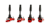 MSD Ignition Coil Blaster Series GM 4-Cyl Engines Red 4-Pack 2013-Present GM Vehicles 2.0L Turbo/2.5L Non-Turbo 4-Cylinder MSD Ignition