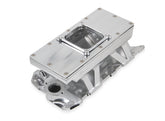 Sheet Metal Fabricated Intake Manifold Small Block Chevy Fabricated Intake Manifold Sbc Single Plane Carbureted (4500 Style Flange Changeable Plate) Silver With Logo Sniper EFI