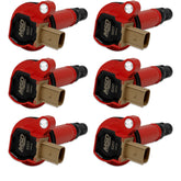 MSD Ignition Coil Ford Ecoboost 3.5L V6 3-Pin Connector Red 6-Pack 2010-2016 Ford Ecoboost 3.5L V6 3-Pin Connector MSD Ignition