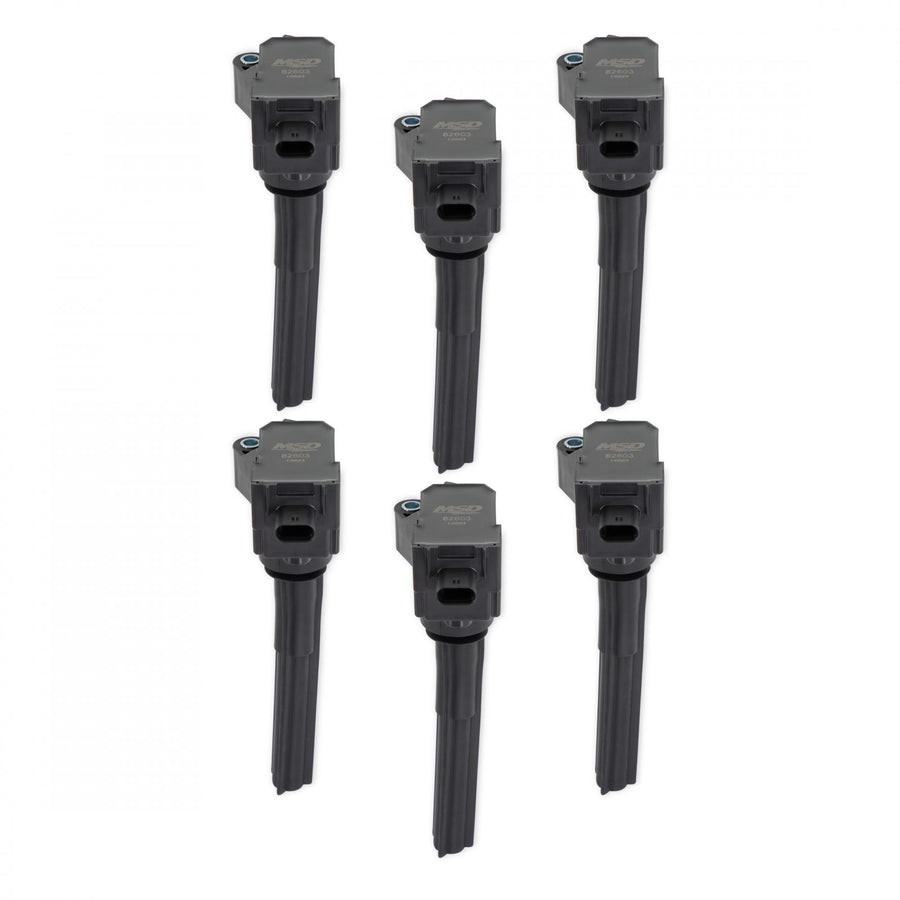 MSD Ignition Coil Ford Ecoboost 2.7L / 3.0L V6 Black 6-Pack 2018-2024 Ford Ecoboost 2.7L / 3.0L V6 6-Pack MSD Ignition