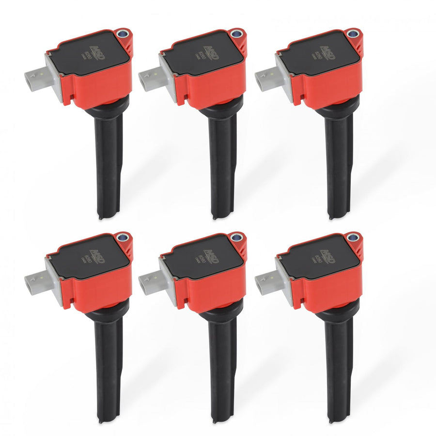 MSD Ignition Coil Ford Ecoboost 2.7L V6 Red 6-Pack 2015-2017 Ford Ecoboost 2.7L V6 MSD Ignition