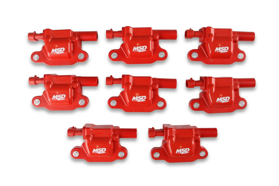 MSD Ignition Coil Blaster Series LS2/Ls3/Ls4/Ls7/Ls9 Engines Red 8-Pack 2005-2013 GM LS Engines 12570616/12573190/12611424 Replacement MSD Ignition