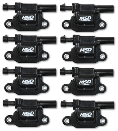 MSD Ignition Coil Blaster Series Gen V Gdi Engine Black 8-Pack Square 2014-Up GM Lt Direct Injected Engine Square MSD Ignition