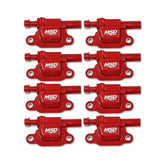MSD Ignition Coil Blaster Series Gen V Gdi Engine Red 8-Pack Square 2014-Up GM Lt Direct Injected Engine Square MSD Ignition