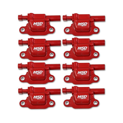 MSD Ignition Coil Blaster Series Gen V Gdi Engine Red 8-Pack Square 2014-Up GM Lt Direct Injected Engine Square MSD Ignition