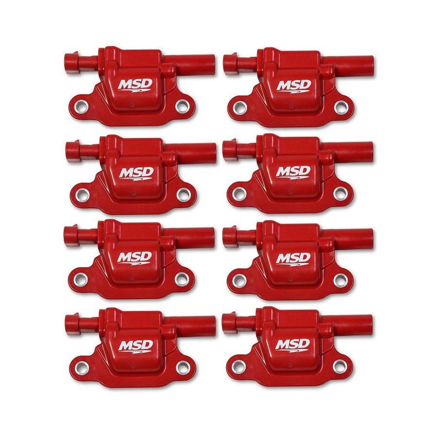MSD Ignition Coil Blaster Series Gen V Gdi Engine Red 8-Pack Square 2014-Up GM Lt Direct Injected Engine Square MSD Ignition