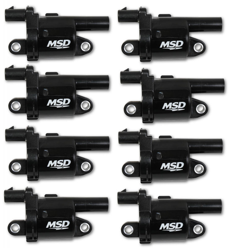 MSD Ignition Coil Blaster Series Gen V Gdi Engine Black 8-Pack- Round 2014-Up GM Lt Direct Injected Engine Round MSD Ignition
