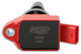 MSD Ignition Coil Blaster Series Hyundai/Kia 1.6L Turbo Red 4-Pack Fits Hyundai Elantra Sport/Kona/Sonata/Tucson/Veloster 2015-2020 1.6L Turbo Engine 2017-2020 Kia Forte Gt/Forte5/ Optima/Soul 1.6L Turbo Engine MSD Ignition