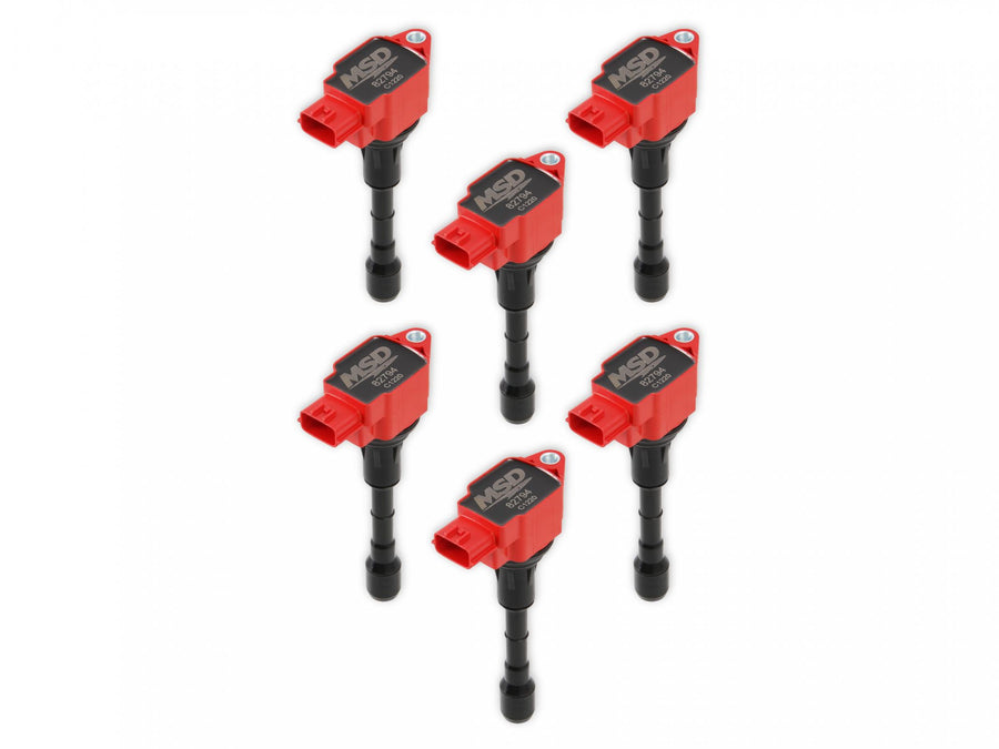 MSD Ignition Coil Blaster Series Fits Nissan/Infiniti 3.7L Red 6-Pack Fits Nissan 2009-2020 370Z Infiniti 2008-2019 Ex37/Fx37/G37/M37/Q40/Q50/Q60/Q70/Q70L/Qx50/Qx70 3.7L V6 Engine MSD Ignition
