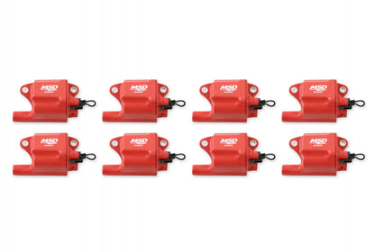 MSD Ignition Coil Pro Power Series GM LS2/Ls7 Engines Red 8-Pack 2005-2013 GM Cars 5.3/6.0/7.0/8.1L W/Vin M And C 2005-2013 GM Trucks 5.3/6.0L W/ Vin G/T/U/H (8Th Digit) MSD Ignition