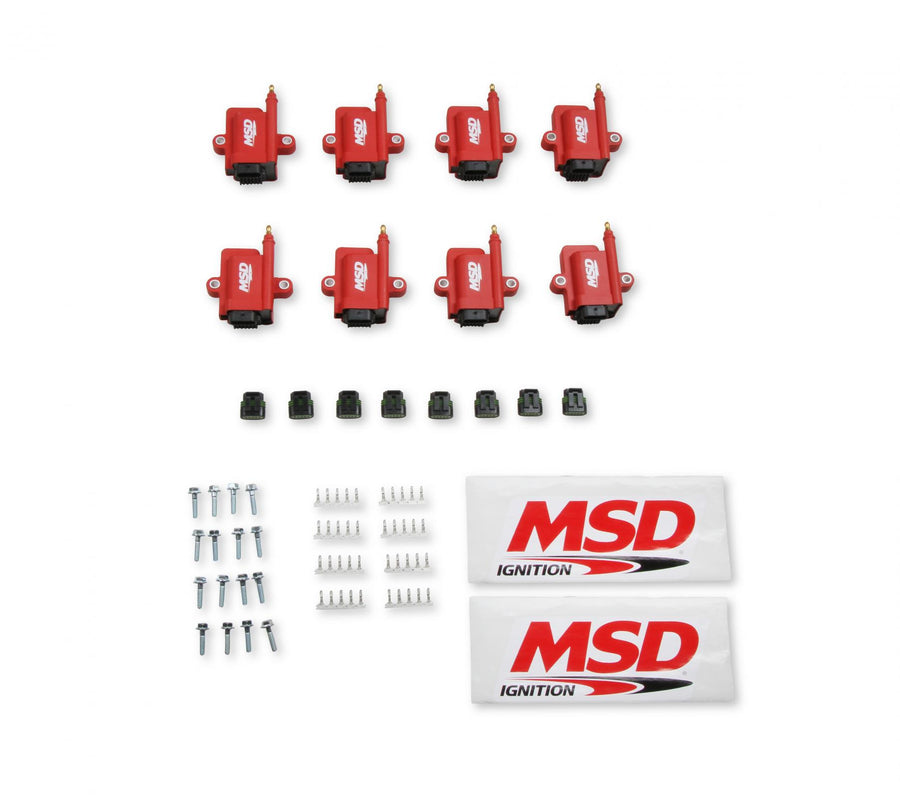 MSD Ignition Coil Smart 8-Pack Red Universal Use With Holley Or MSD EFI Systems MSD Ignition