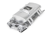 Fabricated Intake Manifold BBC Single Plane 1 x 4150 Silver with Sniper Logo 835011