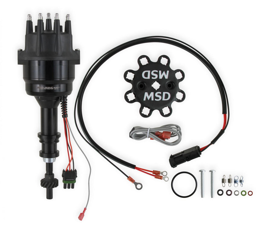 MSD Ready-To-Run Black Marine Distributor Ford 351C-460, Steel Gear MSD'S Black Marine Distributor With Small Diameter Cap And Ready To Run W/Steel Gear, No Ignition Box Needed MSD Ignition