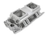 Fabricated Intake Manifold BBC Single Plane 2 x 4500 Silver with Sniper Logo 835171
