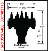 Ford 351C 460 Crank Trigger Distributor Distributor Designed For Race Applications Using MSD Crank Trigger Systems Bronze Large Cap MSD Ignition